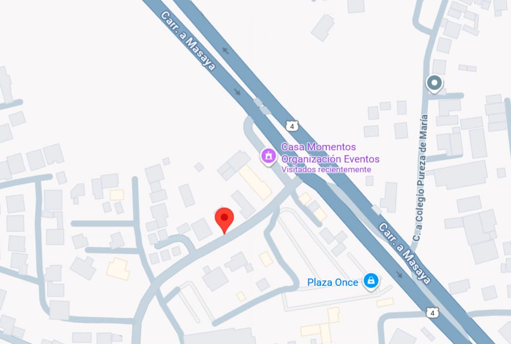 Mapa de la ubicación — Plaza Las Praderas, KM 11.1 carretera a Masaya, 30 metros abajo